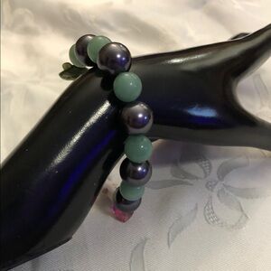 Elegant Green and Black Beaded rosary Bracelet